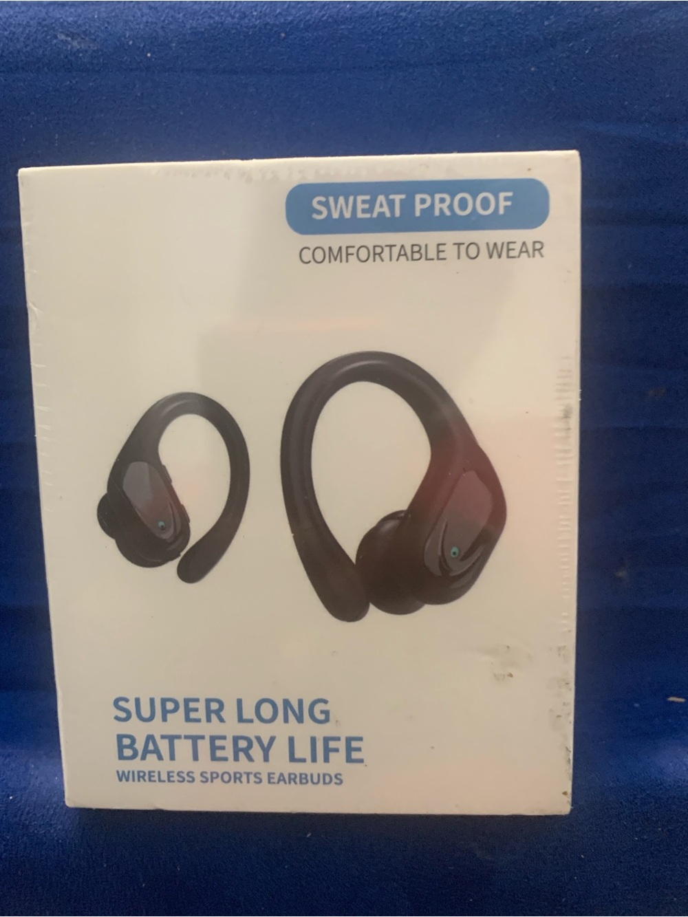 Black Sweat-Proof Wireless Sports Earbuds with Earhook – Extended Battery